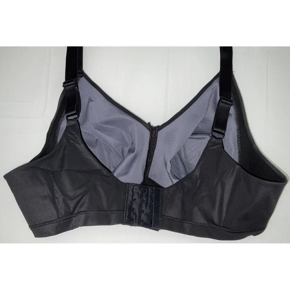 NWT Women's WonderBra Plus W1985 Back & Side Smoothing Wirefree Bra 46DD Black‎